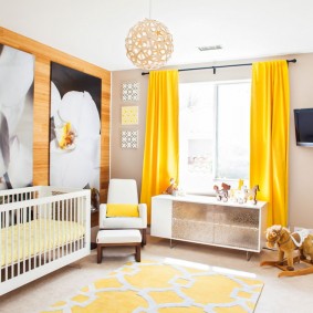 Bright yellow curtains