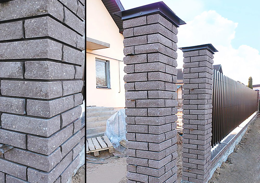 Decorative brick on posts for gates and gates