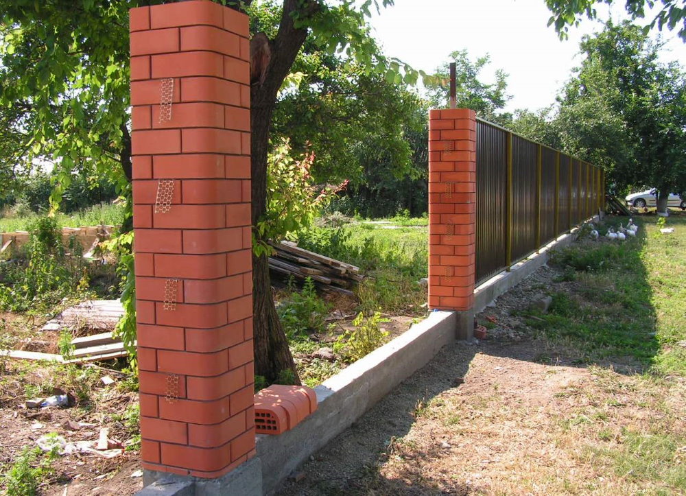 Front brick fence posts