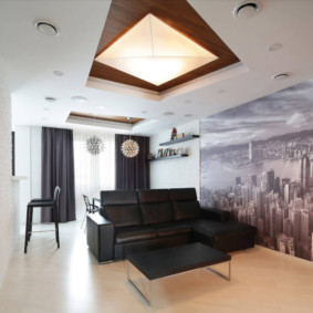 Wall mural in the interior of the living room