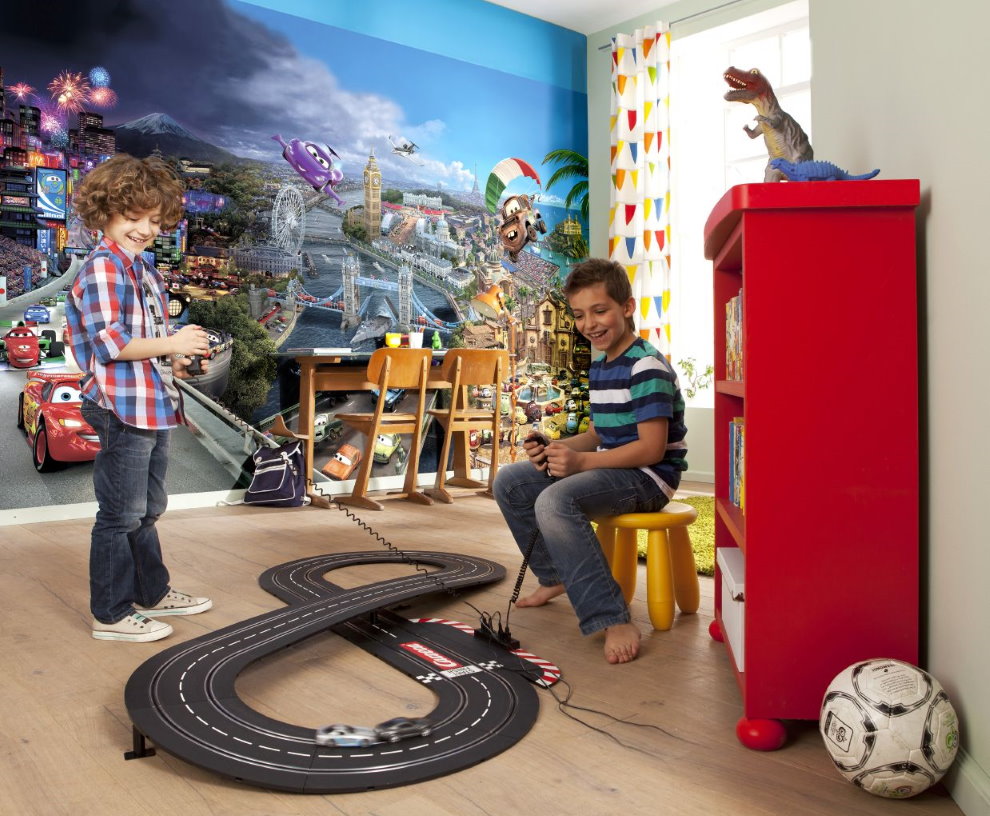 Railroad on the floor of the children's room