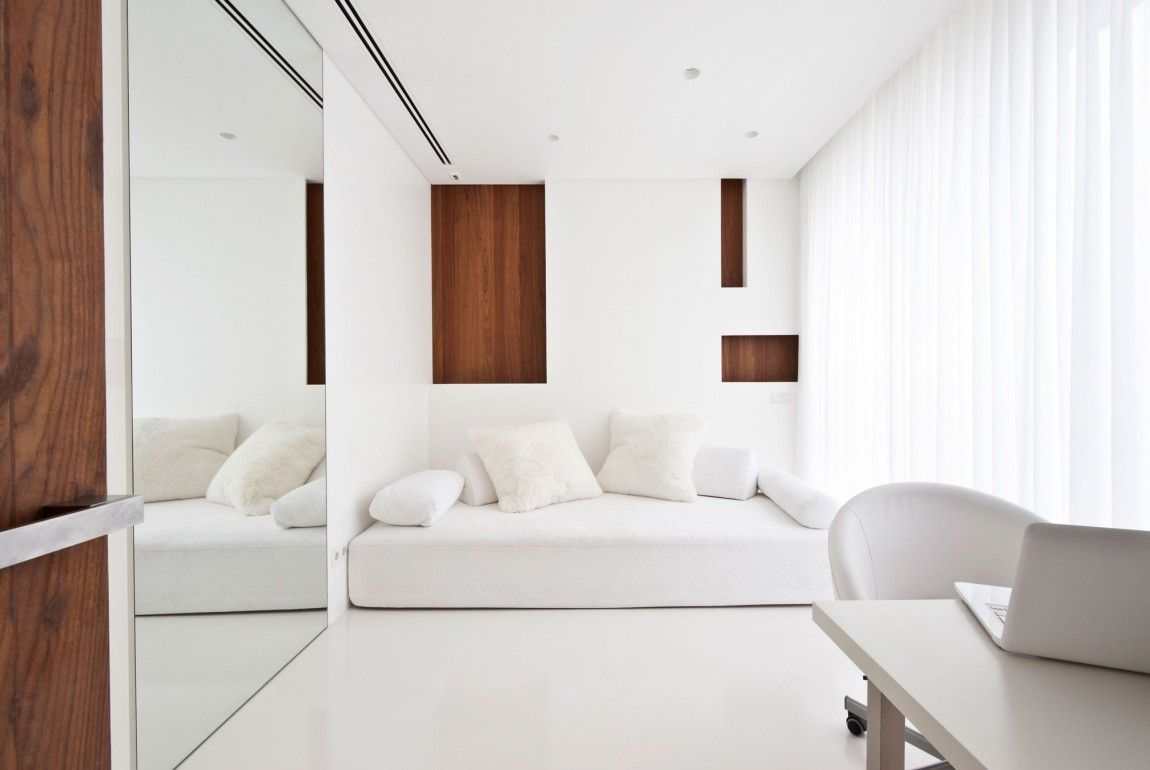 thiết kế nội thất chung cư màu trắng