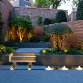 Iluminat decorativ de grădină într-un stil modern