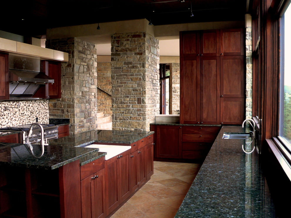 wood in the interior of the kitchen photo