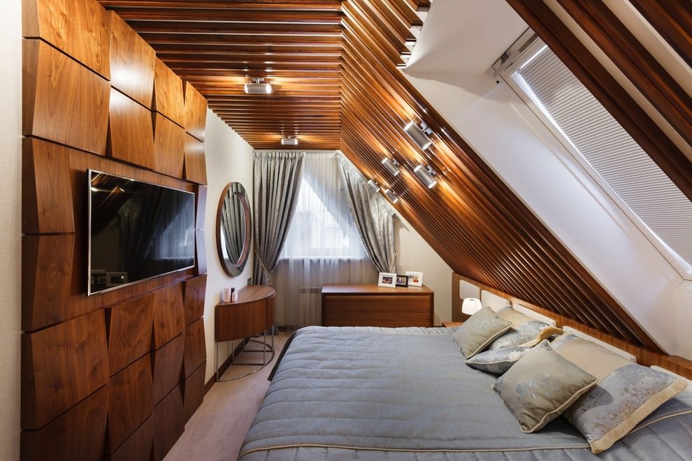 wood in bedroom interior