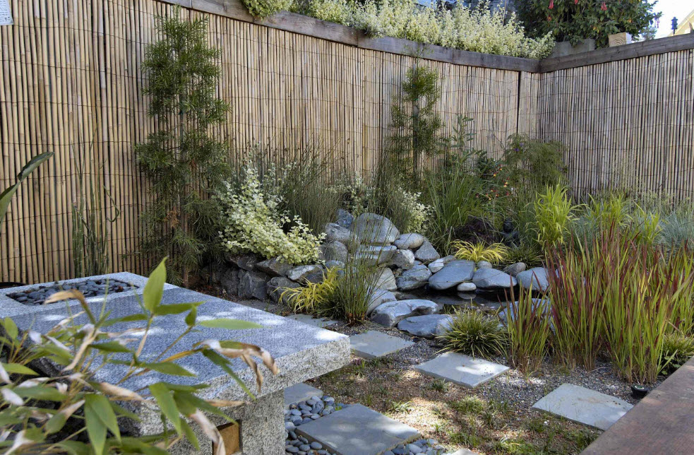 Bamboo fence at the cottage