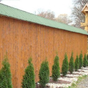 wooden fence for the plot photo