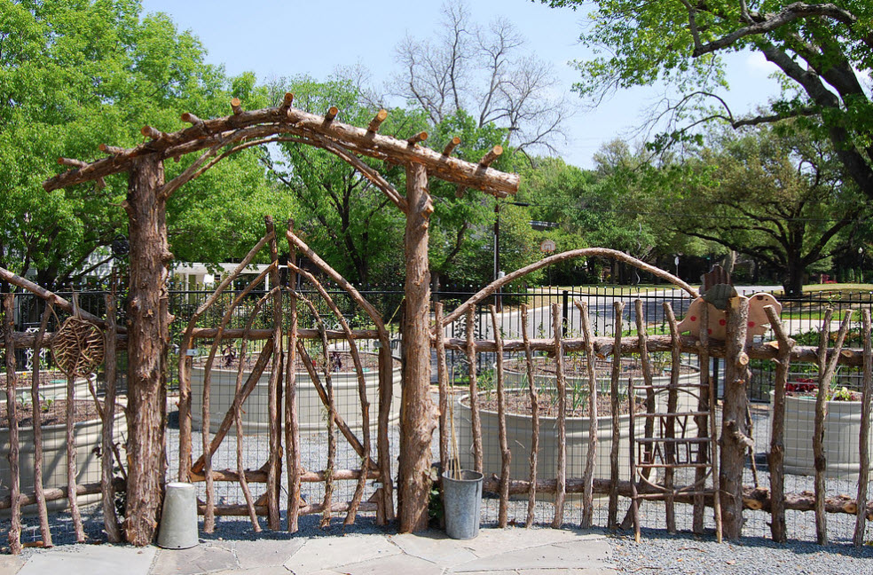 A simple fence of twigs and twigs in a country style