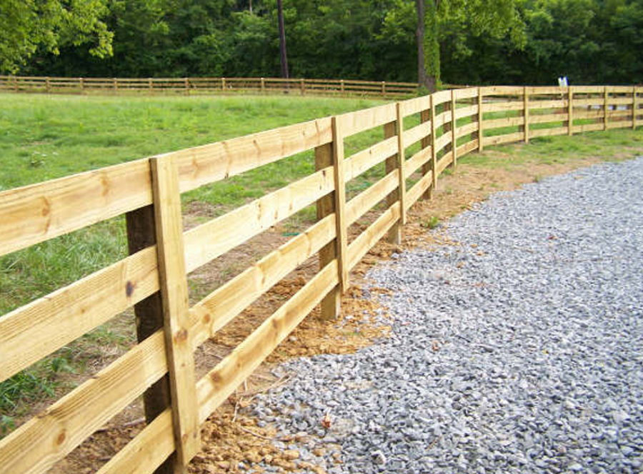 Ranch style wooden fence photo