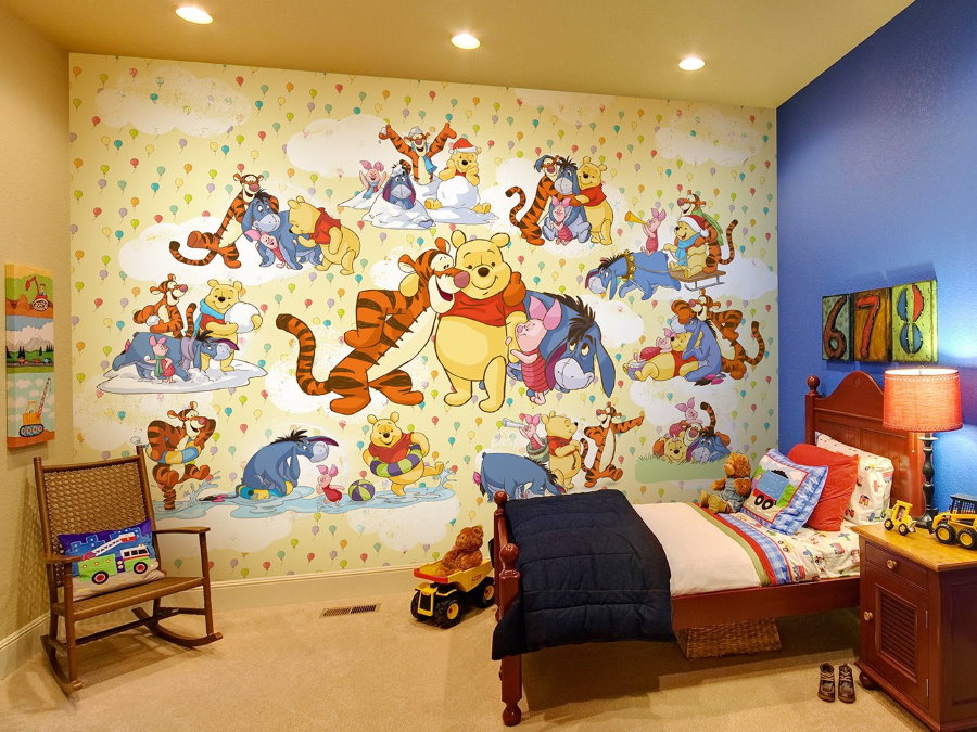 Dinding mural di dalam bilik tidur seorang budak lelaki
