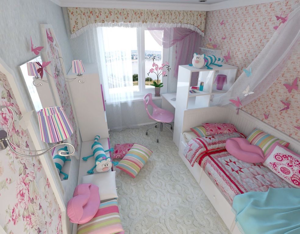 ontwerp van een kinderkamer voor een meisje