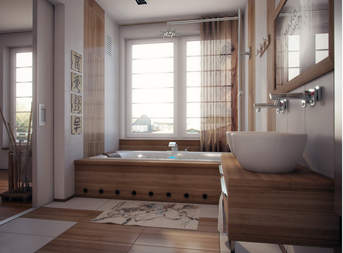 japansk stil badrum design idéer