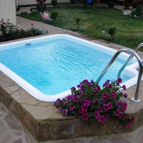 Fixed pool with plastic bowl