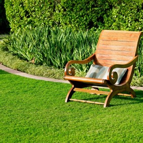 Natural wood garden chair