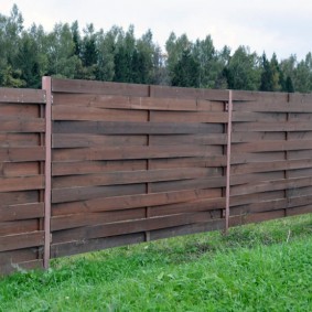 Wooden wattle fence in a modern design