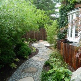 Winding path made of natural stone