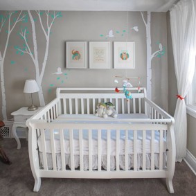 White crib for a small child