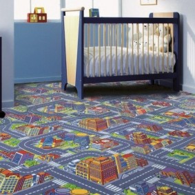 Fashionable carpet for the boy's room