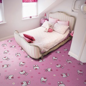 Thảm phòng ngủ màu hồng cô gái