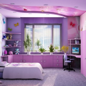 Màu Lilac trong nội thất nhà trẻ