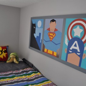A selection of posters on the wall of a children's bedroom