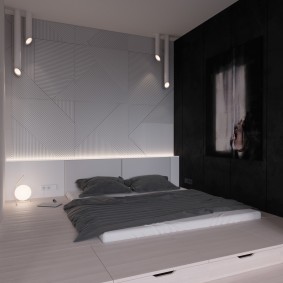 Slaapbed in een minimalistische stijlkamer