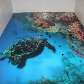 Beztaras grīdas ar 3D efektu vannas istabā