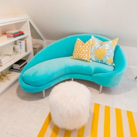 Children's daybed with blue upholstery