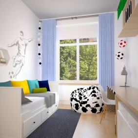 Small nursery with modern style furniture