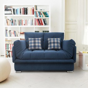 Blue folding sofa for a schoolboy