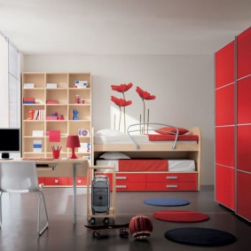 Red furniture for a young fashionista