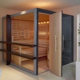 Compacte sauna met verwarming