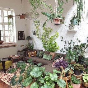 Wintertuin in het interieur van de woonkamer