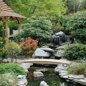 Stream in the oriental style rock garden