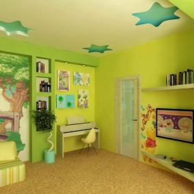 Design kinderkamer met verlaagd plafond