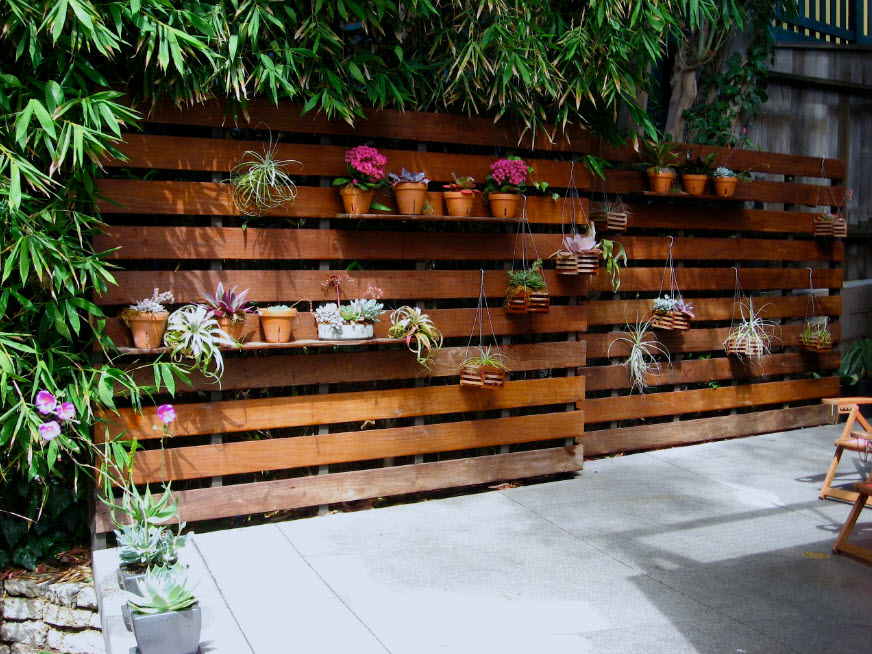 Decor wooden fence indoor flowers