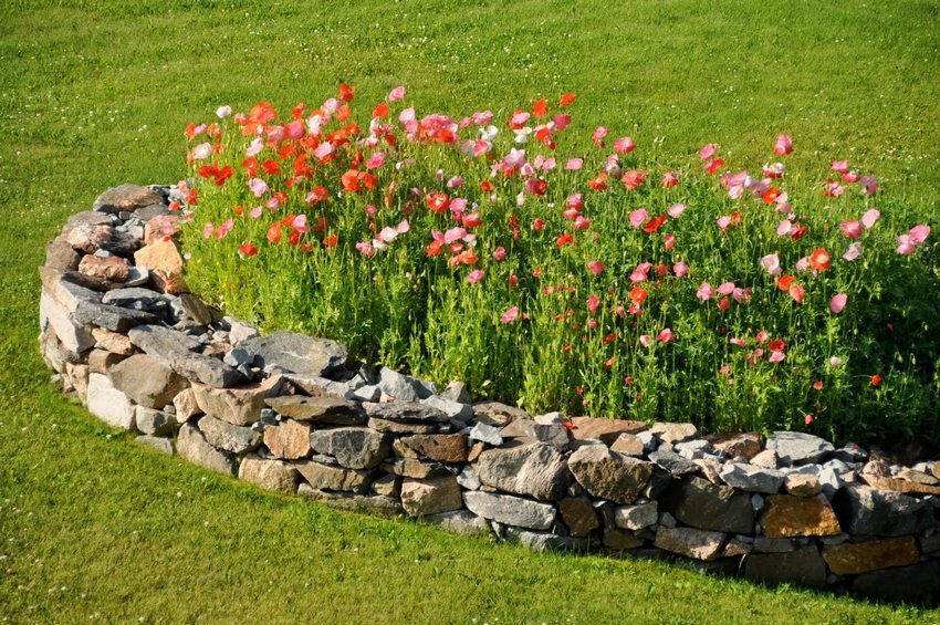 conception d'idées de lit de fleur en pierre