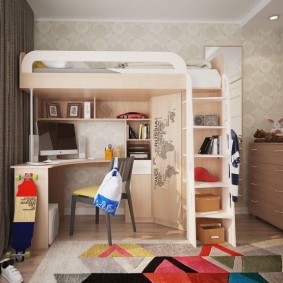 Loft bed with workplace