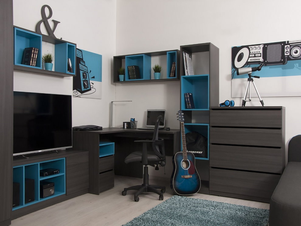 Cabinet furniture in a teenager’s room