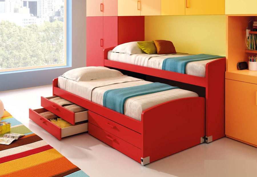 Trasformer bed voor twee kinderen