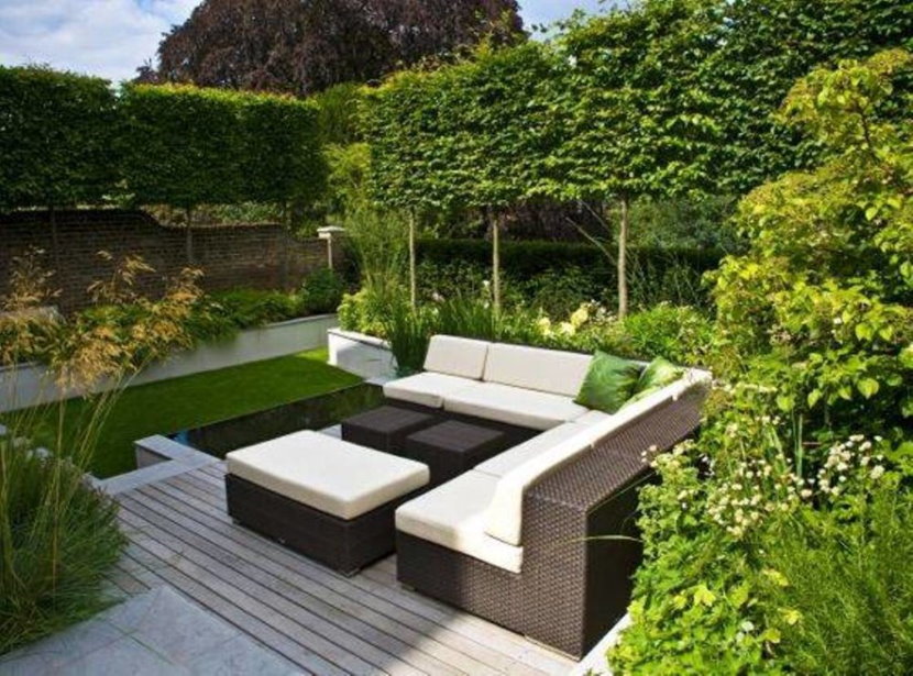 Decoração de jardim de estilo minimalista