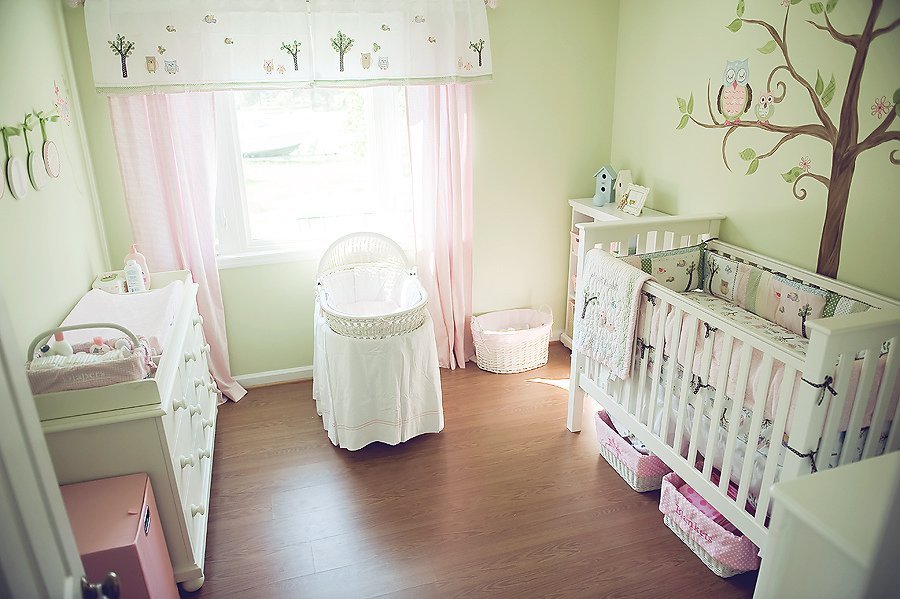 arrangement of a nursery for a newborn