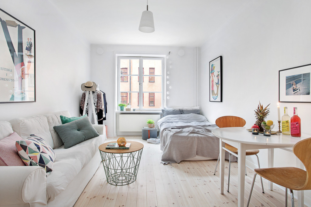 een-kamer Chroesjtsjov Scandinavische stijl