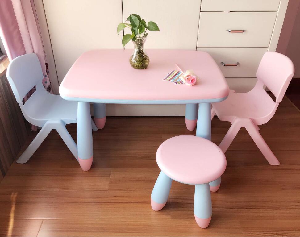 Meubles pour enfants en plastique de haute qualité en rose et bleu