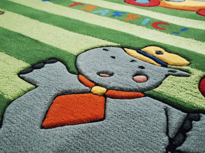 Children's wicker rug with a beautiful pattern