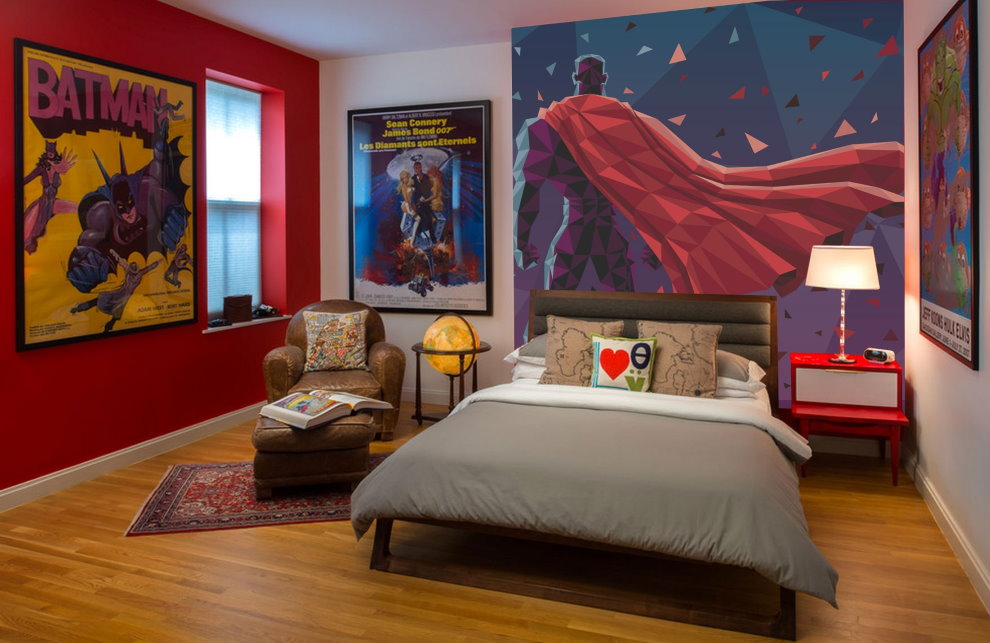 Kids bedroom decor with movie posters