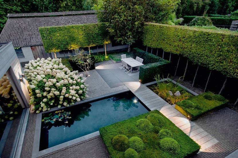 Minimālisms dārza ainavu dizainā