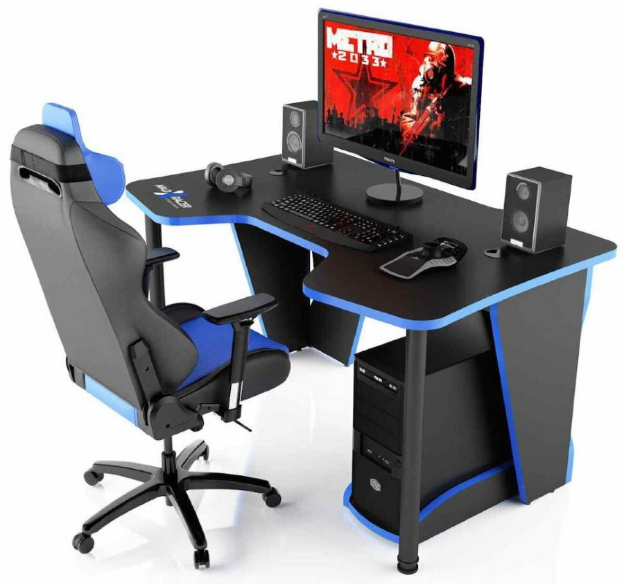 Black computer desk for teenage boy