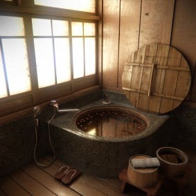 japán stílusú fürdőszoba fotó dekoráció