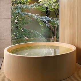 japonský štýl kúpeľňa zdobenie nápady